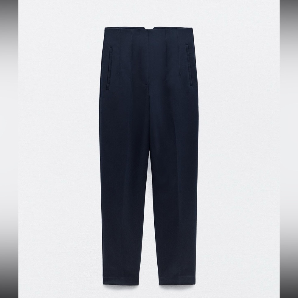 Zara Navy High Waisted Pants